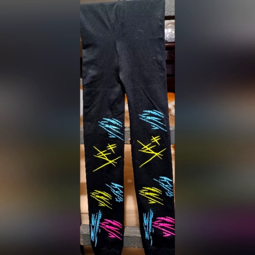 Girls Black Footless Leggings
